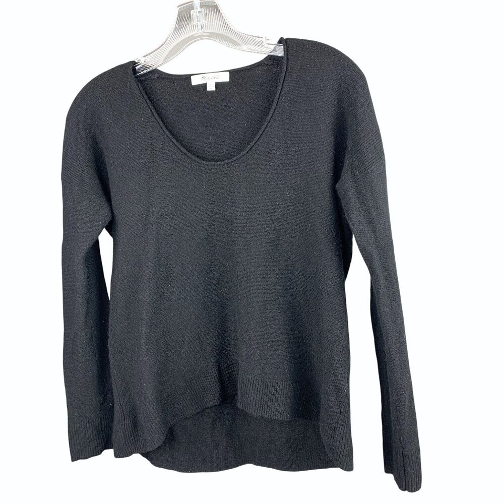 Madewell Black Wool Blend Kimball Scoop Neck Sweater K5760 Size Small